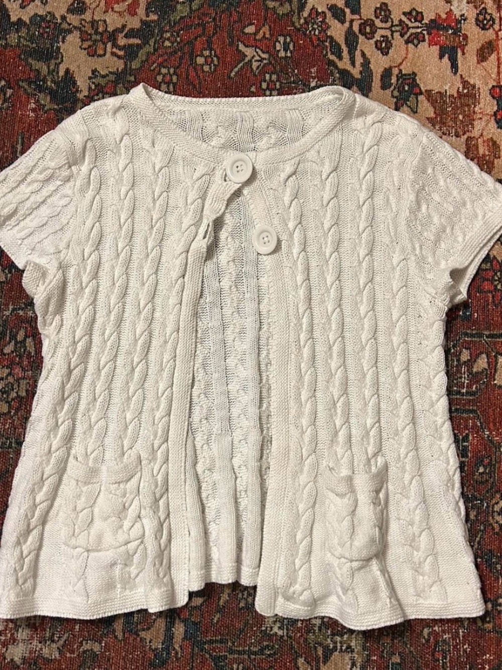 Vintage cable knit button sweater